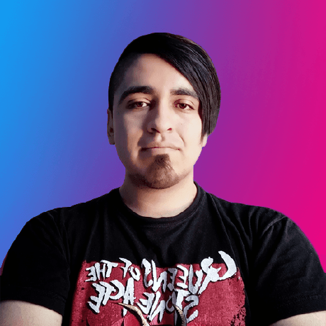 Guillermo Bravo: portrait with cyber blue-to-magenta gradient backdrop